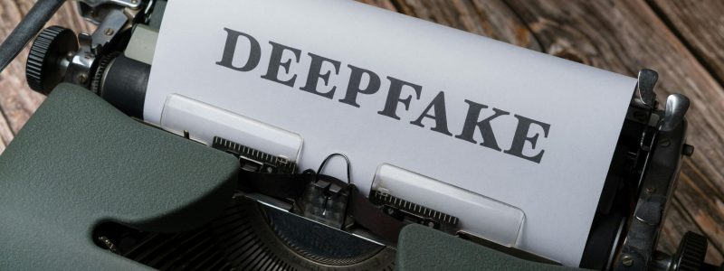 Free A typewriter with the word deepfake on it Stock Photo